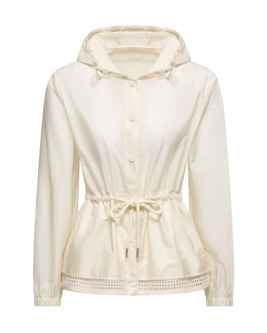 Moncler White Rochebonne Hooded Rain Jacket