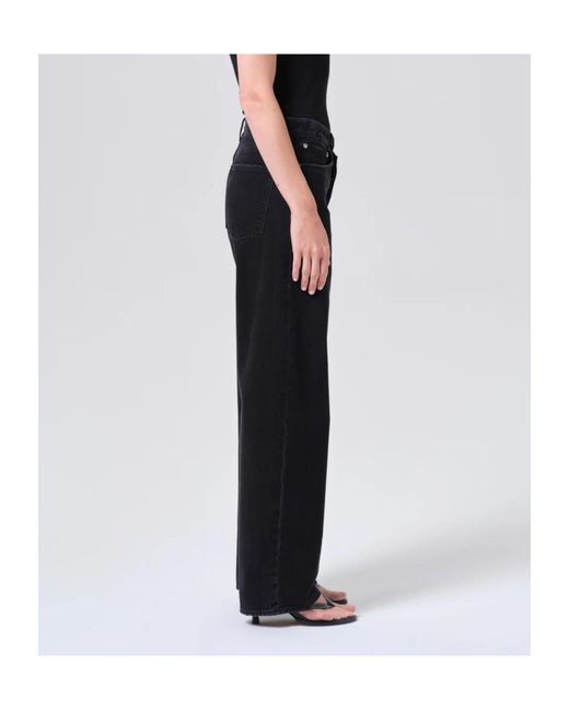 Agolde Black Arc Criss Cross Curved Leg Jeans