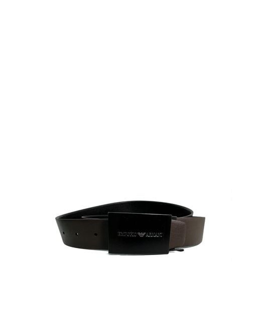 Emporio Armani White Eagle Logo Buckle Belt for men