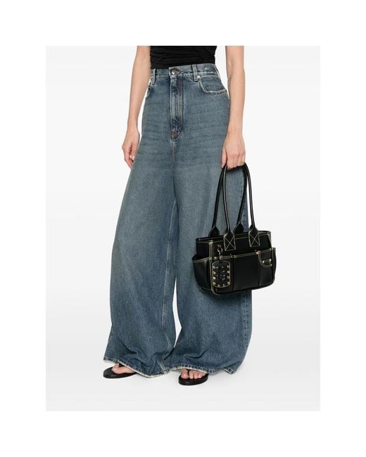 Ganni Black Posy Studded Shoulder Bag