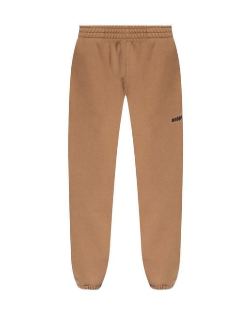M I S B H V Natural Logo-Printed Tapered Leg Track Pants for men