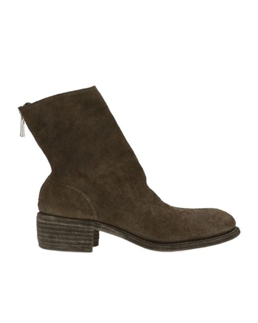 Guidi Brown Zippered Ankle Boots