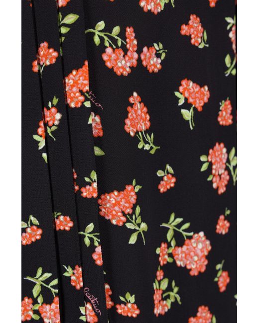 Valentino Black All-Over Floral Patterned Button-Up Top