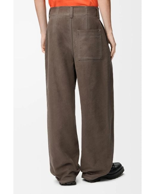 Loewe Brown Button Pleated Trousers for men