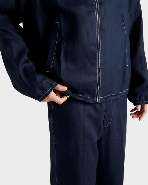 Prada Blue Cotton Blouson Jacket for men