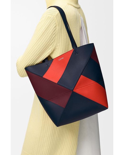 Loewe Red Medium Puzzle Fold Tote