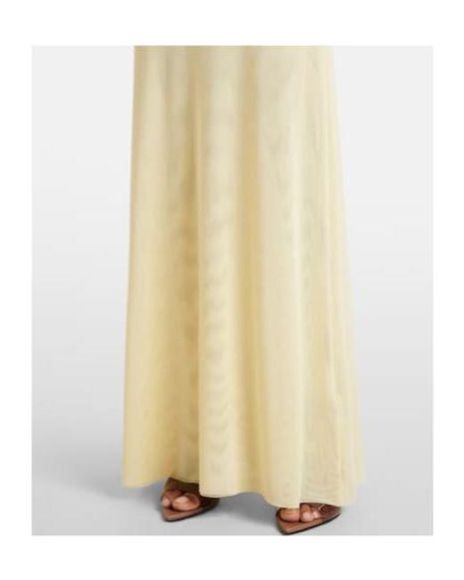 David Koma Metallic Semi-Sheer Gown