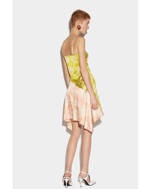 DSquared² Multicolor Floral-Printed Asymmetric Hem Draped Dress