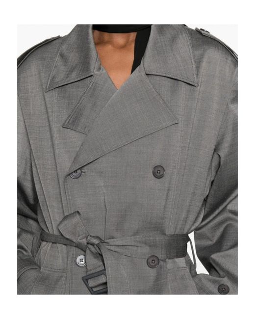 Frankie Shop Gray Long-Sleeved Trench Coat