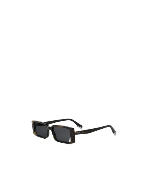 Fendi White Eyewear Rectangle-Frame Sunglasses