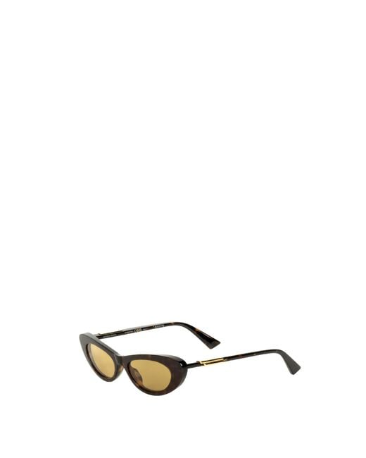 Bottega Veneta White Snap Oval Sunglasses