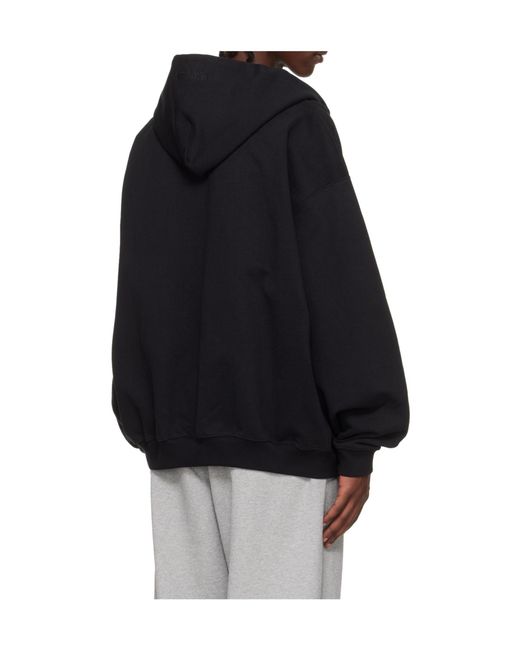 Vetements Black Leather Biker Cross Zip-Up Hoodie for men
