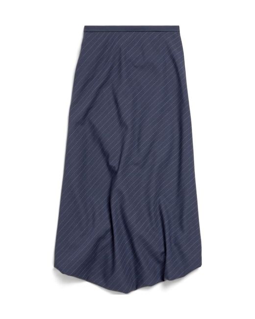 Balenciaga Blue Twisted Tailored Skirt
