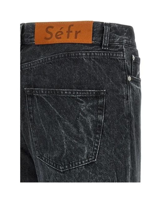 Séfr Gray Buttoned Jeans for men
