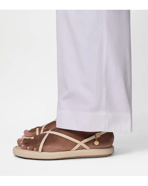 Tod's White Cross-Strap Flat Sandals