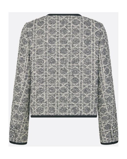 Dior Gray Christian Button-Up Crewneck Jacket