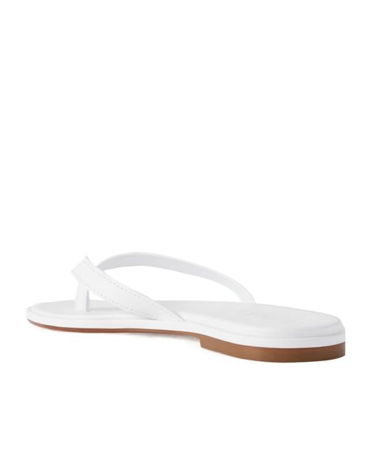 Aeyde White Leather Flip Flops