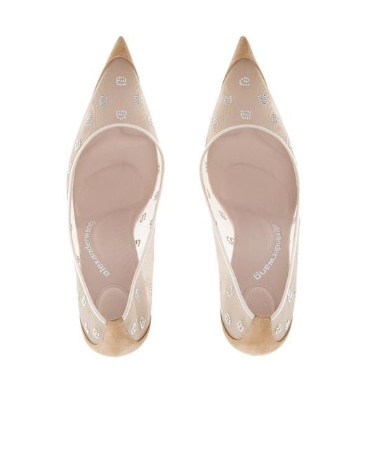Alexander Wang White All-Over Motif Embellished Pumps