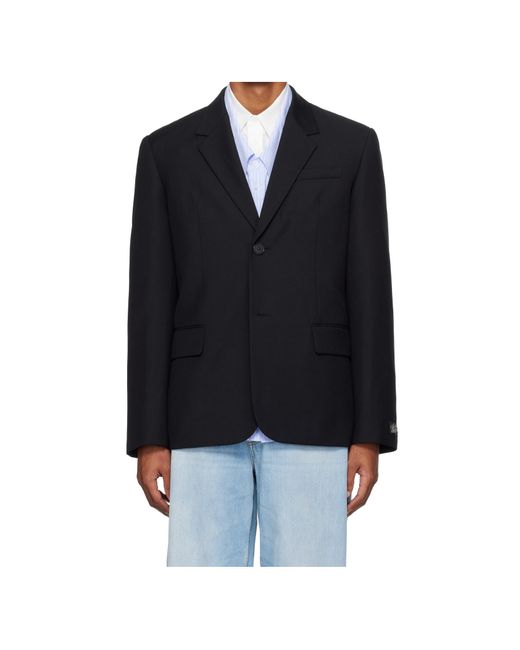 we11done Blue Long-Sleeved Suit Jacket for men