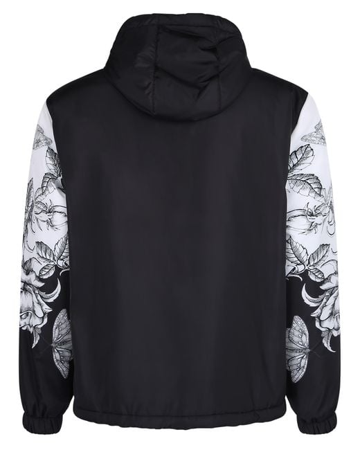 Valentino Gray Dark Blooming Printed Windbreaker for men