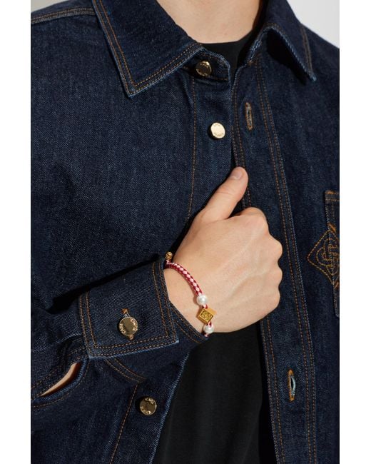 Casablanca Pink Logo Bracelet for men