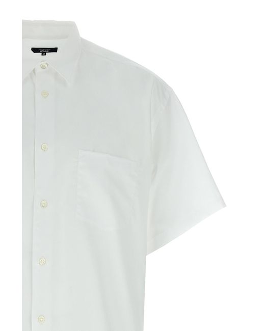 Comme des Garçons White Logo Embroidery Shirt for men