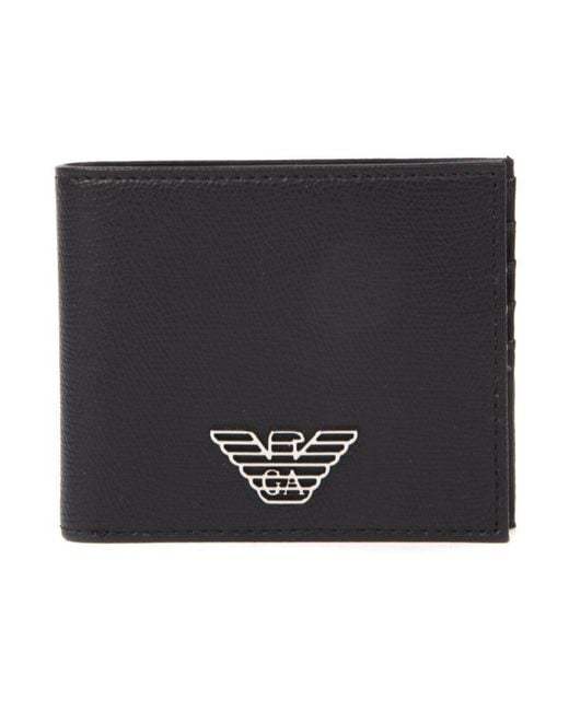 Emporio Armani Black Logo-Plaque Wallet Set for men