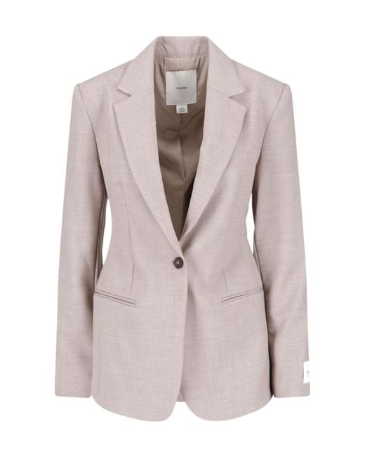Calvin Klein Pink Single-Breasted Blazer