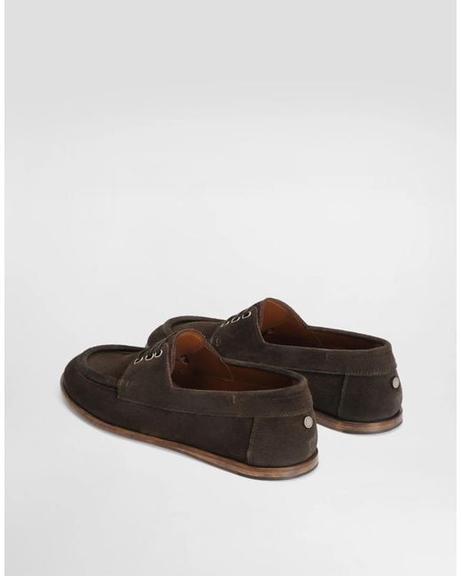Dolce & Gabbana Brown Dolce Gabbana Round Toe Lace-Up Derby Shoes for men