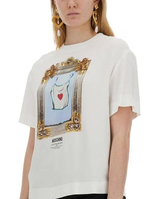 Moschino White Logo Logo Short-Sleeved T-Shirt