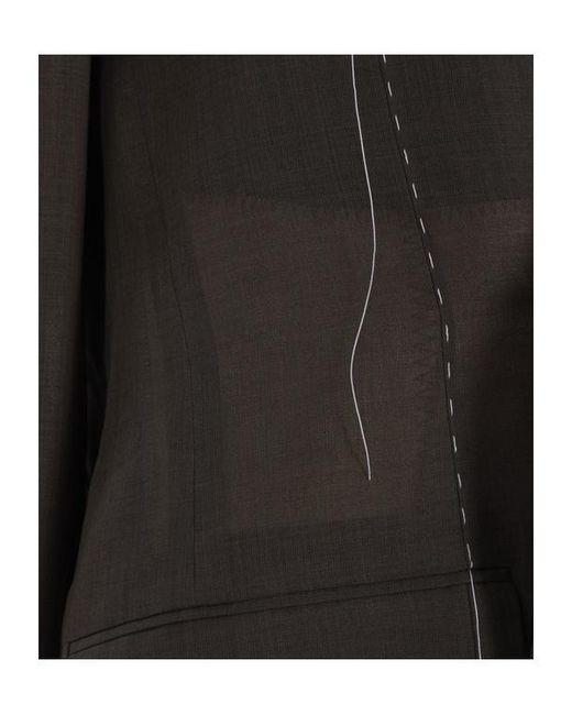 Sacai Black Double-Breasted Suit Jacket