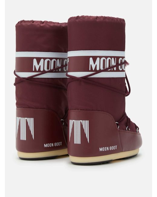 Moon Boot Red Logo-Band Lace-Up Boots