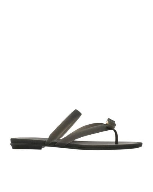 Ferragamo White Vara Bow Jelly Thong Sandal