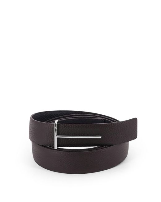 Tom Ford White T-Buckle Belt for men