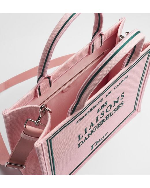 Dior Pink Medium Book Tote With Strap