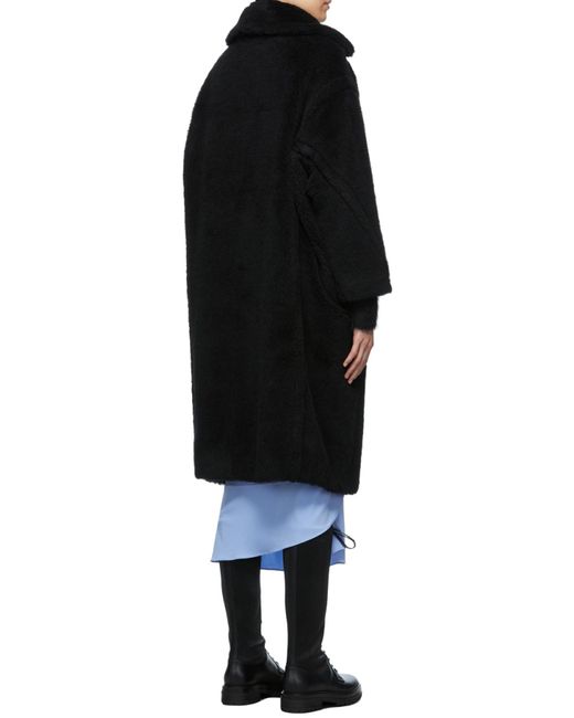 Max Mara Black Tedgirl Button-Up Long Coat