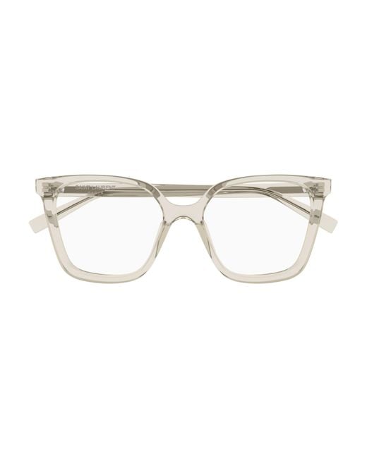 Saint Laurent White Eyewear Cat Eye Frame Glasses
