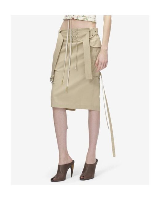 McQueen Natural Midi Cargo Skirt