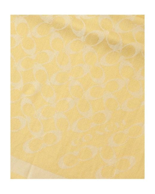 COACH Yellow Tassel Scarf