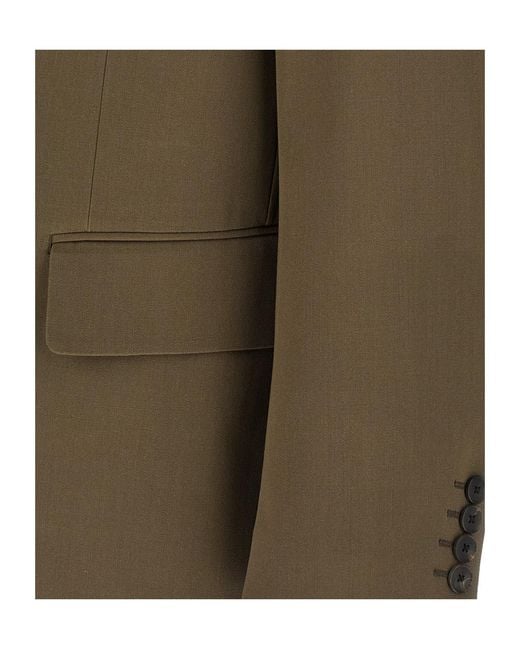 Auralee Green Single-Breasted Suit Jacket for men