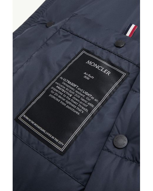 Moncler Blue Lyco High-Neck Quilted Jacket for men