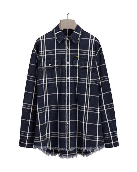Dior Blue Checkered Overshirt for men
