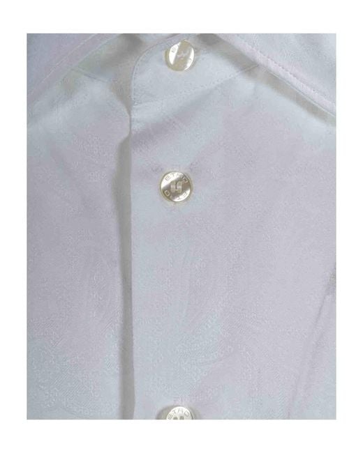 Etro Blue Long-Sleeved Button-Up Shirt for men