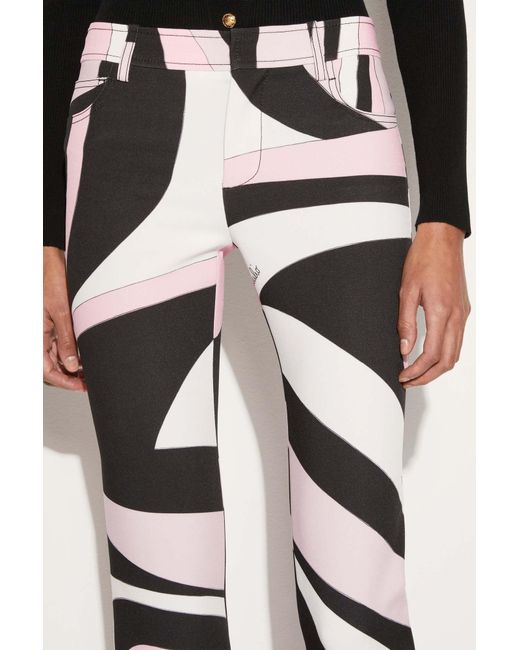 Emilio Pucci White Marmo-Print Trousers