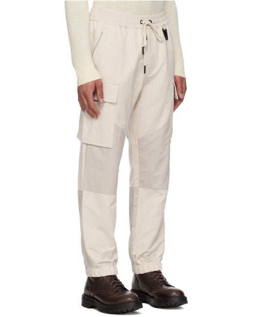 Moncler Natural Cotton Linen Jogging Pants for men