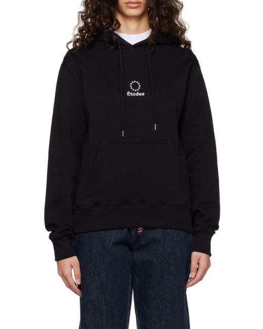 Etudes Studio Black Logo Embroidered Drawstring Hoodie for men