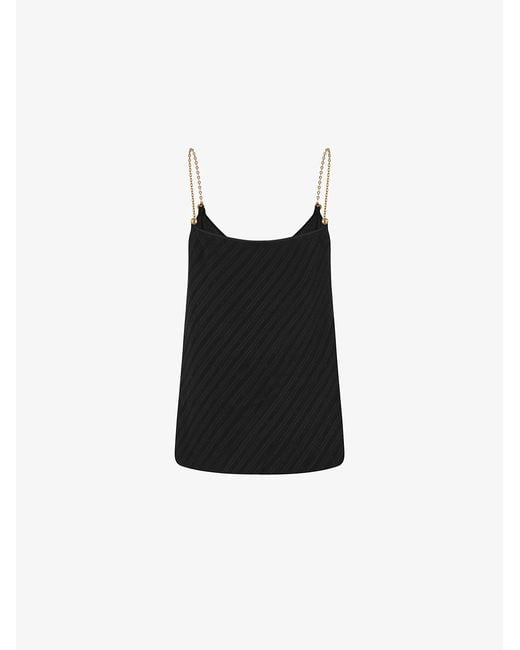 Givenchy Black Chain Strap Silk Camisole