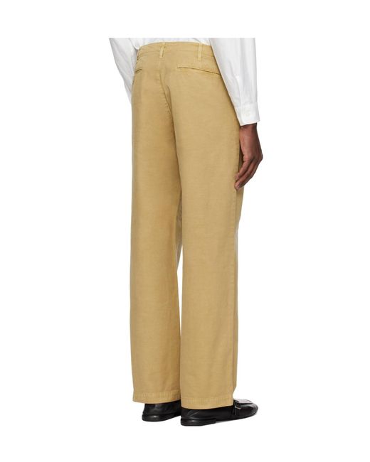 Auralee Natural Finix Pleated Pants for men
