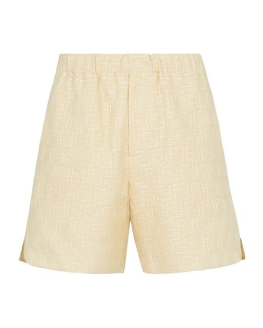 Fendi Natural Ff Jacquard Bermuda Shorts for men