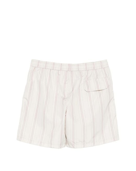 Eleventy White Striped Swimming Trunks for men